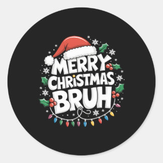 Frohe Weihnachten Bruh Happy Christmas Familie Xma Runder Aufkleber