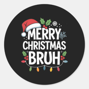 Frohe Weihnachten Bruh Happy Christmas Familie Xma Runder Aufkleber