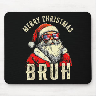 Frohe Weihnachten Bruh Lustiger Weihnachtsmann Ret Mousepad