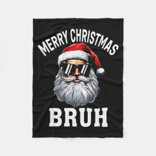 Frohe Weihnachten Bruh Meme Lustiger Spruch für Br Fleecedecke