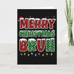 Frohe Weihnachten Bruh rote grüne karierte Weihnac Karte