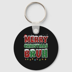 Frohe Weihnachten Bruh Rote Grüne Karierte Weihnac Schlüsselanhänger