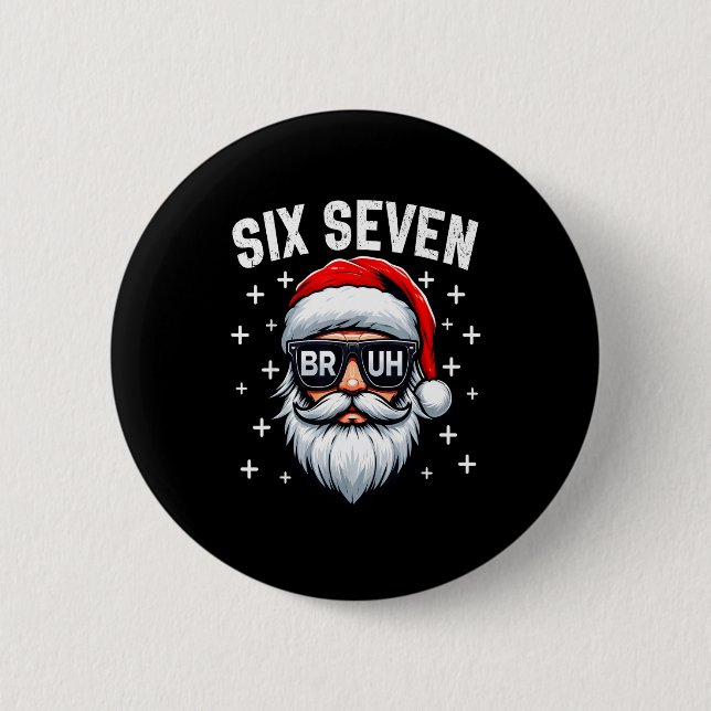 Frohe Weihnachten Bruh Santa Face 67 Meme Lustiger Button (Vorderseite)