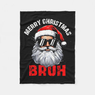 Frohe Weihnachten Bruh Santa Xmas Familie Matching Fleecedecke