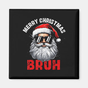 Frohe Weihnachten Bruh Santa Xmas Familie Matching Magnet