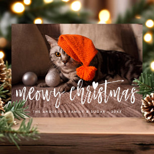 Frohe Weihnachten Brush Script Modern Pet Katzen F