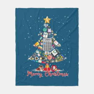 Frohe Weihnachten Buchhalter Santa Weihnachtsbaum Fleecedecke