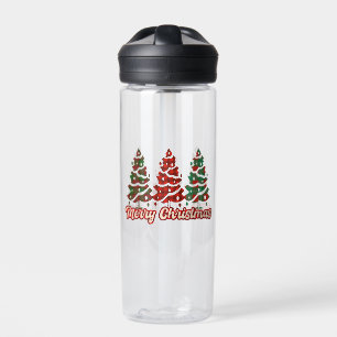 Frohe Weihnachten Buffalo Kariert Bäume Design-420 Trinkflasche