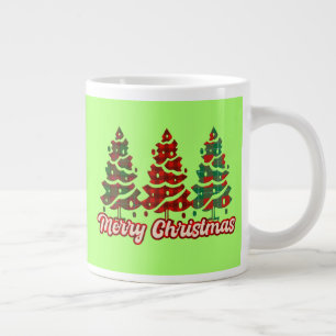 Frohe Weihnachten Buffalo Karierte Bäume Design-42 Jumbo-Tasse