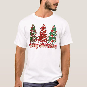 Frohe Weihnachten Buffalo Karierte Bäume Design-42 T-Shirt