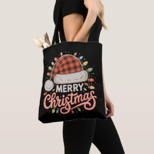 Frohe Weihnachten Buffalo Rot kariert Santa Hut Xm