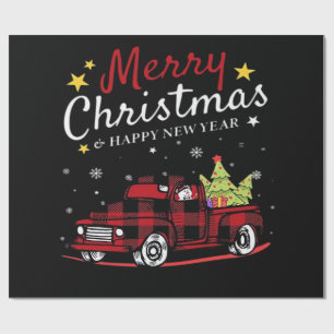 Frohe Weihnachten Buffalo Truck Schneemann Baum Ro Geschenkpapier