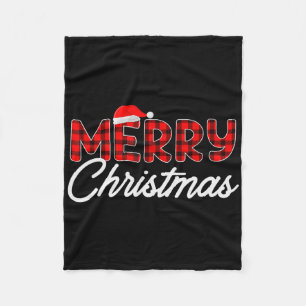Frohe Weihnachten Büffel Kariert Roter Weihnachtsm Fleecedecke
