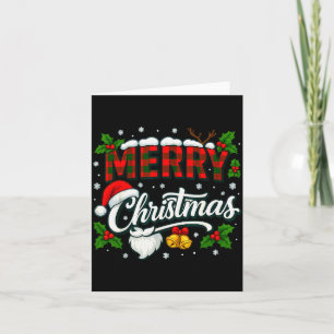 Frohe Weihnachten Büffel Kariert Roter Weihnachtsm Karte