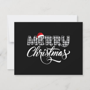 Frohe Weihnachten Büffel schwarz-weiß kariert für Einladung