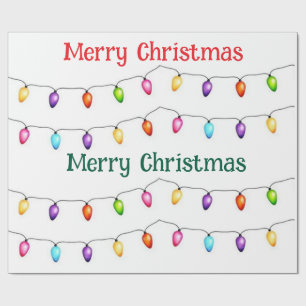 Frohe Weihnachten Bunte Lichter Geschenkpapier
