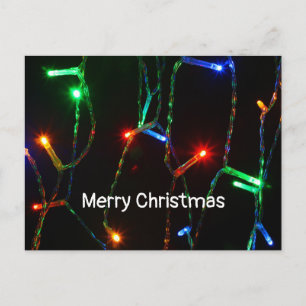 "Frohe Weihnachten" bunte Lichter Postkarte