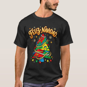 Frohe Weihnachten Bunter Spanischer Weihnachtsbaum T-Shirt