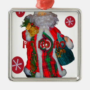 Frohe Weihnachten Bunter Weihnachtsmann Kunst Druc Ornament Aus Metall