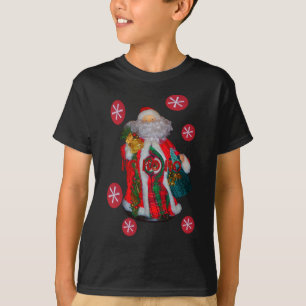 Frohe Weihnachten Buntes Santa Claus Kunstposter T-Shirt
