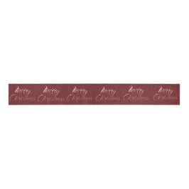 Frohe Weihnachten Burgundy Pastel Pink Roe Gold Ripsband