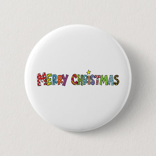 Frohe Weihnachten Button (Vorderseite)