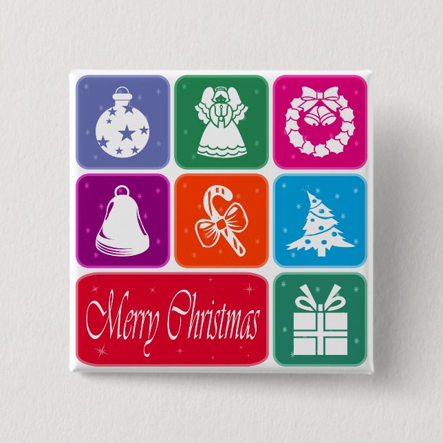 Frohe Weihnachten Button (Vorderseite)