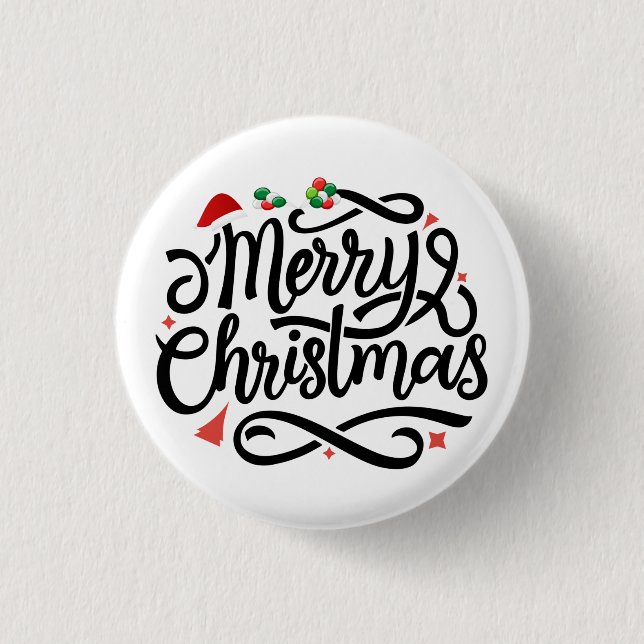Frohe Weihnachten Button (Vorderseite)
