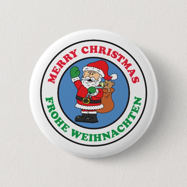 Frohe Weihnachten Button (Vorderseite)