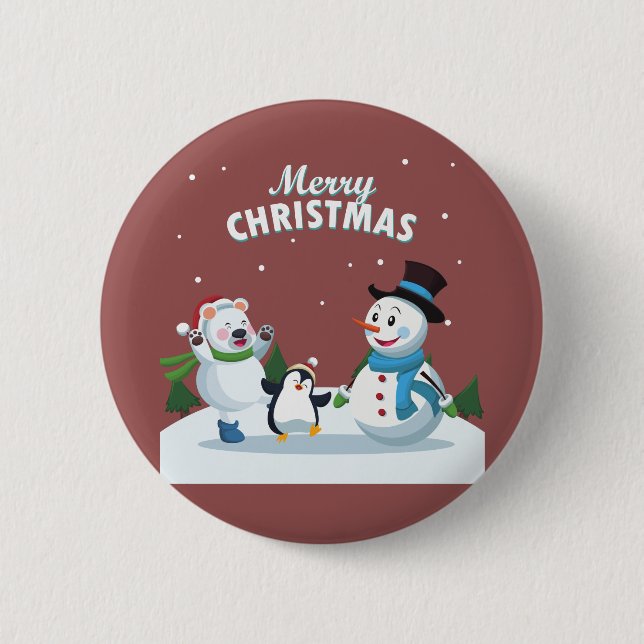 Frohe Weihnachten Button (Vorderseite)