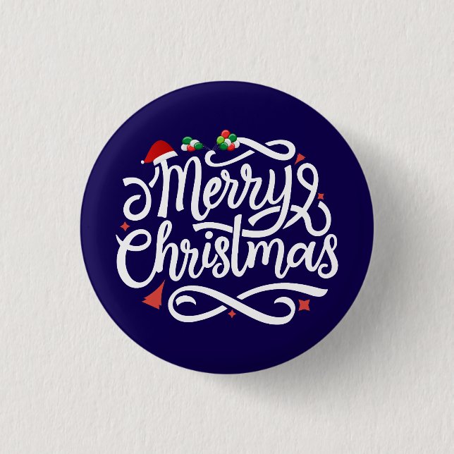 Frohe Weihnachten Button (Vorderseite)
