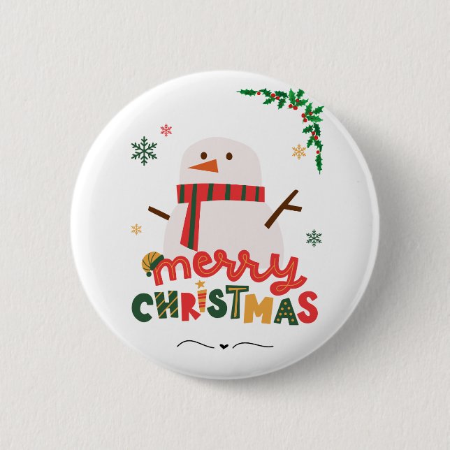 Frohe Weihnachten Button (Vorderseite)