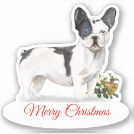 Frohe Weihnachten BW Französischer Bulldog Custom- Aufkleber