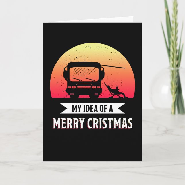 Frohe Weihnachten - Camper van RV Geschenk Karte (Vorderseite)