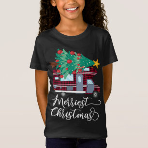 Frohe Weihnachten Camping Roter Karierter Camper X T-Shirt
