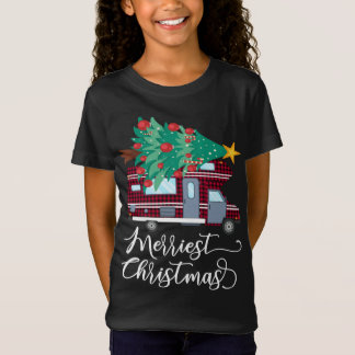 Frohe Weihnachten Camping Roter Karierter Camper X T-Shirt