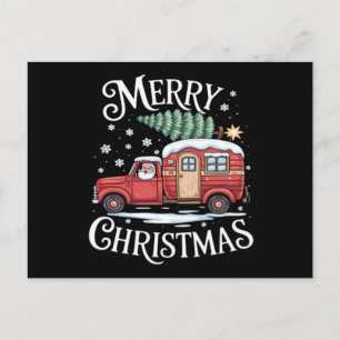 Frohe Weihnachten Camping Süßer Weihnachtsmann LKW