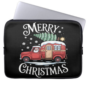 Frohe Weihnachten Camping Süßer Weihnachtsmann LKW Laptopschutzhülle