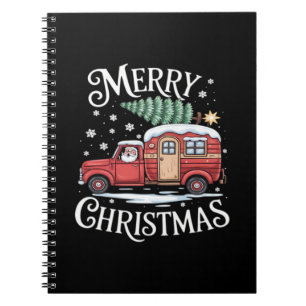 Frohe Weihnachten Camping Süßer Weihnachtsmann LKW Notizblock