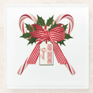 Frohe Weihnachten Candy Canes Bouquet  Glasuntersetzer