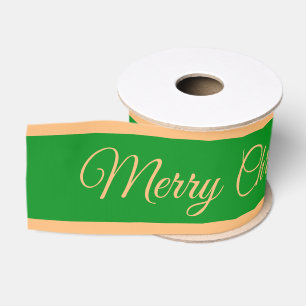 Frohe Weihnachten & Candy Stripe Band Grüne/Gold Ripsband