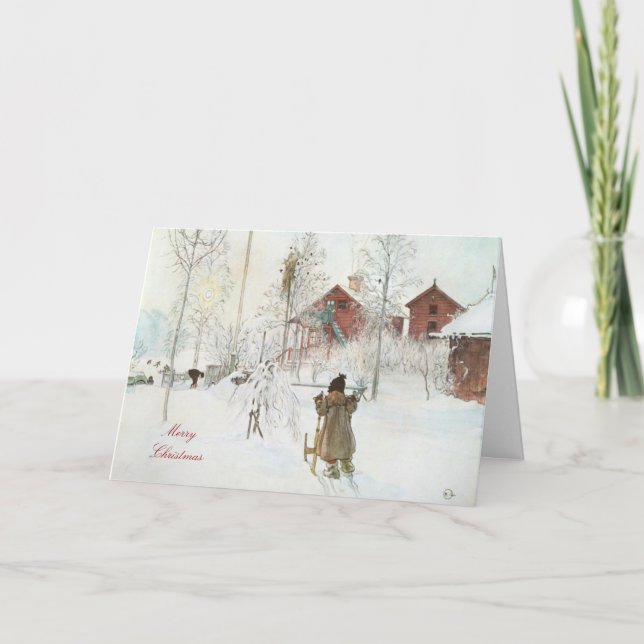 Frohe Weihnachten Carl Larsson Art (Vorderseite)