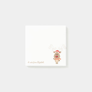 Frohe Weihnachten, Cartoon Rentier Personalisiert Post-it Klebezettel