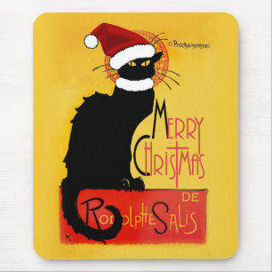 Frohe Weihnachten - Chat Noir Mousepad