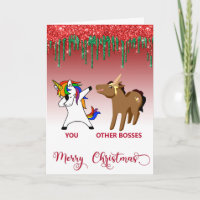 Frohe Weihnachten Chef Einhorn Pferd Lustig