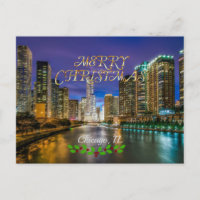 Frohe Weihnachten, Chicago River bei Sunset