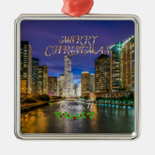 Frohe Weihnachten! Chicago River, Ornament Aus Metall