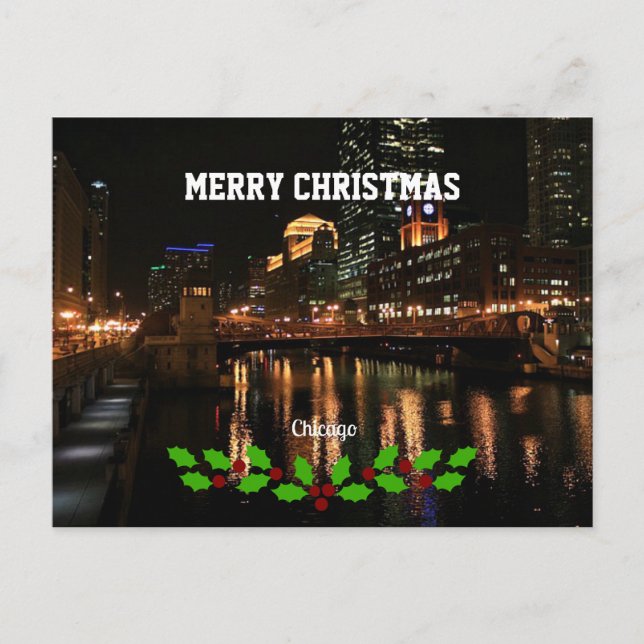 Frohe Weihnachten - Chicago Skyline (Vorderseite)