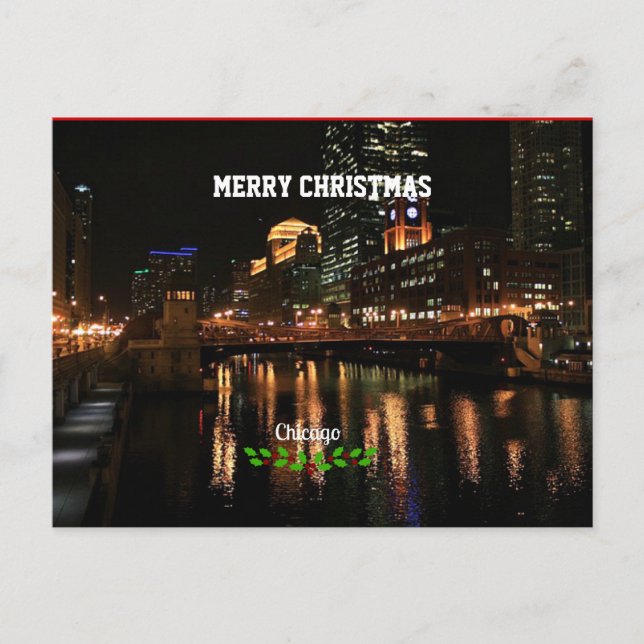 Frohe Weihnachten - Chicago Skyline (Vorderseite)