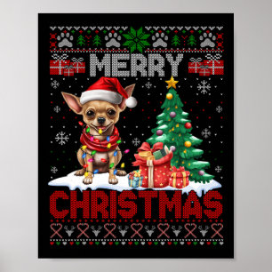 Frohe Weihnachten Chihuahua Dog Lover Familie Ugly Poster